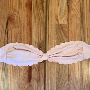 h&m pink scalloped bandeau bikini top